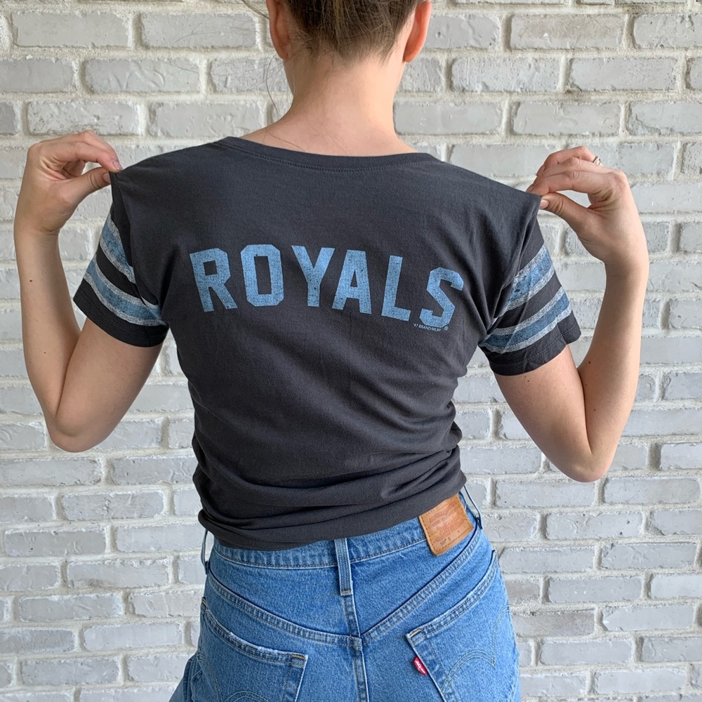 Kansas City Royals V Neck T Shirt Medium Cotton - Picture 4 of 5